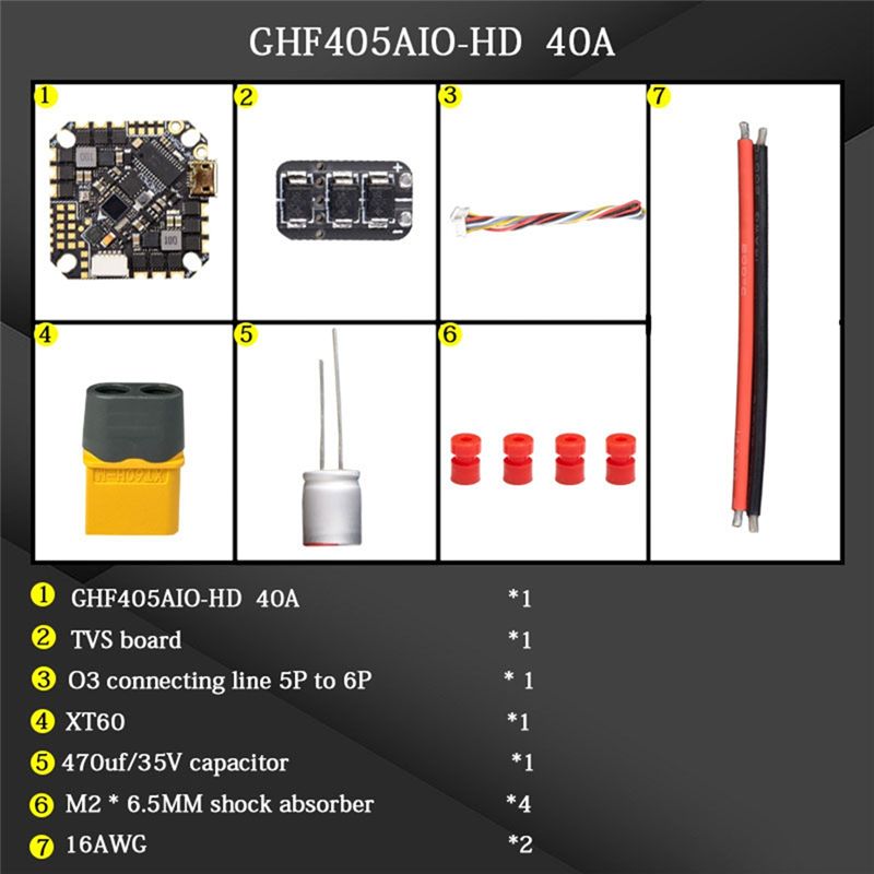 Fpv Drone Flight Controller - ABTI-GHF405AIO-HD 40A وحدة تحكم طيران AIO